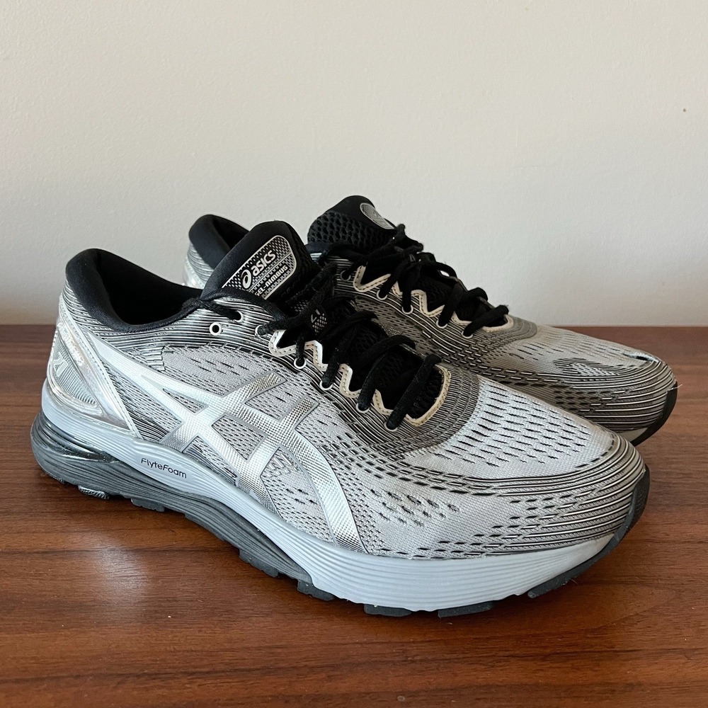 ASICS Gel Nimbus 21 Running Shoes Gray Black Mens Size 12